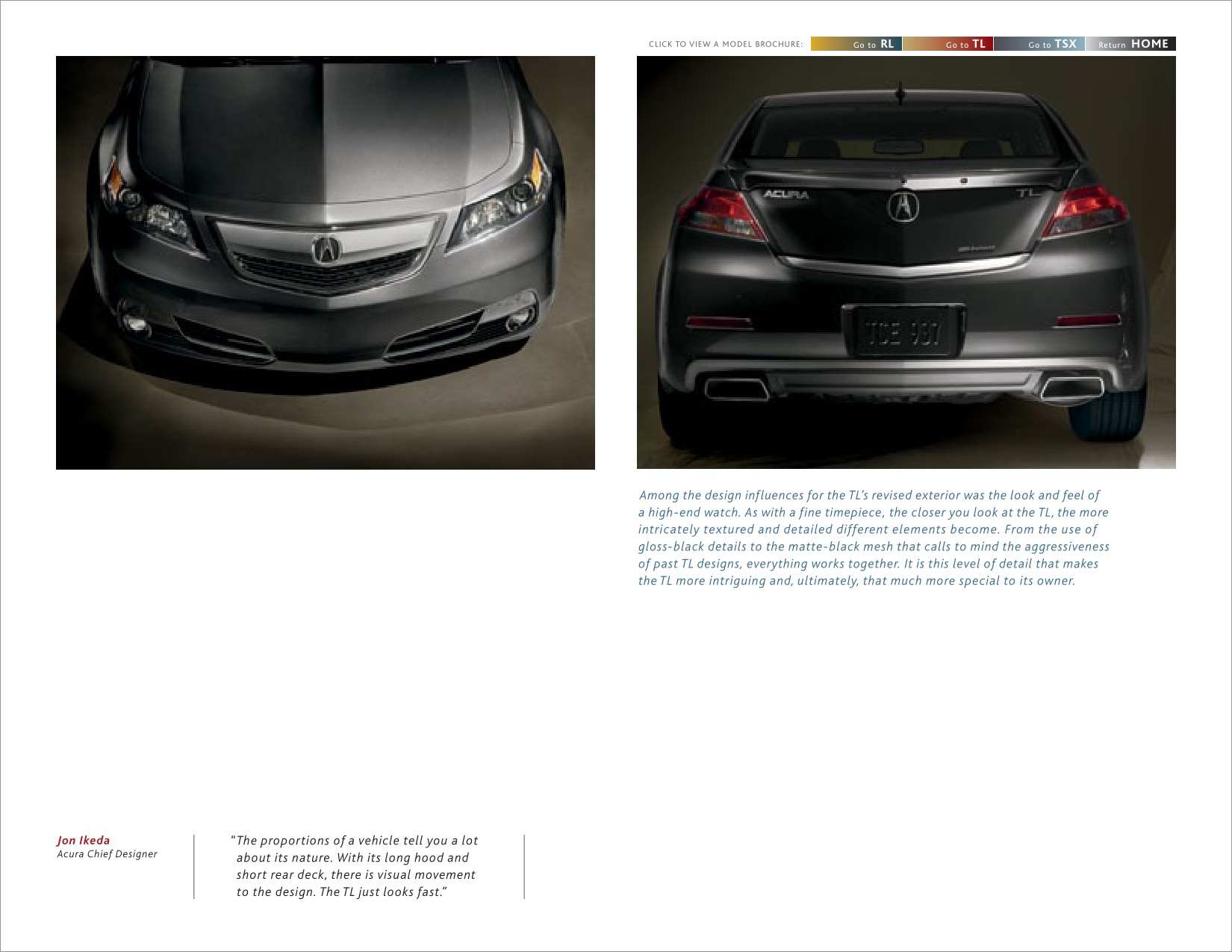2012 Acura RL TL TSX Brochure Page 32